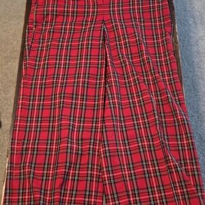 Lane Bryant Red Plaid Wide Leg Pants